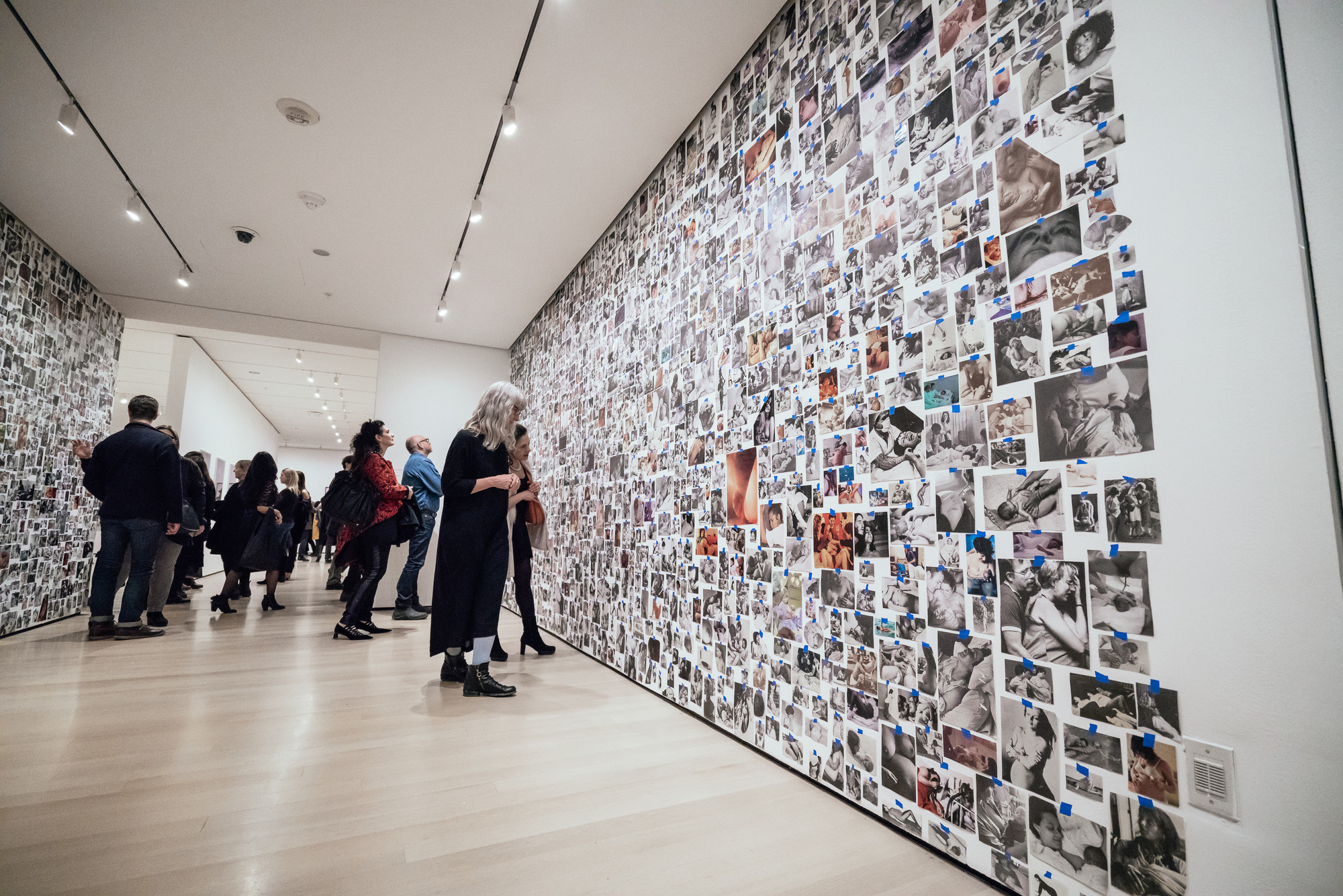 Installation view of Being: New Photography 2018 at The Museum of Modern Art, New York, March 18, 2018–August 19, 2018. Shown: Carmen Winant. My Birth. 2018. Found images, tape. The Museum of Modern Art, New York. © 2018 Carmen Winant. Photo: Austin Donohue